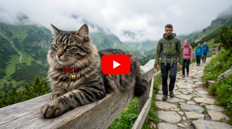 GoPro Cat High-Fiving Hikers AI Video Prompt