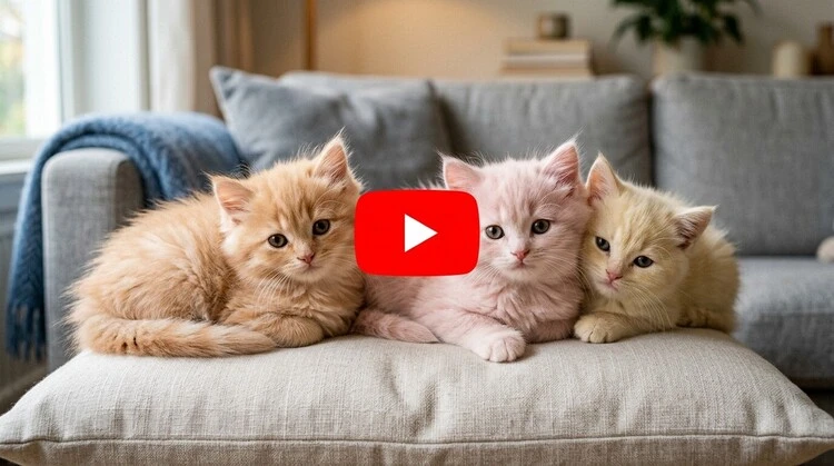 Cute Fluffy Kittens Flying Kiss AI Video Prompt