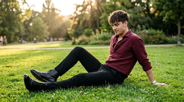 Golden Hour Lounge: A Viral Prompt for Boys