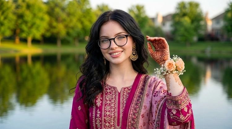 Mehndi Design Lake Portrait ✨ | Google Gemini AI Photo Editing Prompt
